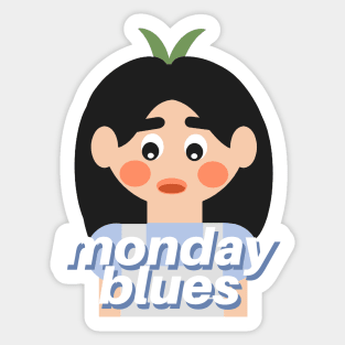 Cute Girl Having The Monday Blues Sticker